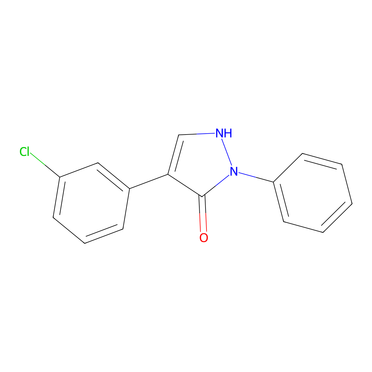 4-(3-chlorophenyl)-2-phenyl-1,2-dihydro-3H-pyrazol-3-one molecular structure, CAS 64123-84-8