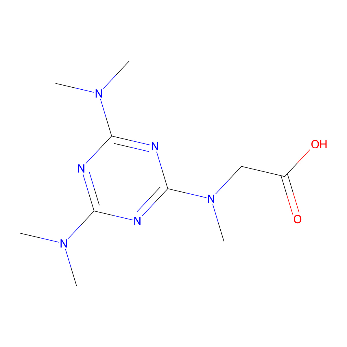 Glycine, N-(4,6-bis(dimethylamino)-s-triazin-2-yl)-N-methyl- molecular structure, CAS 64124-17-0