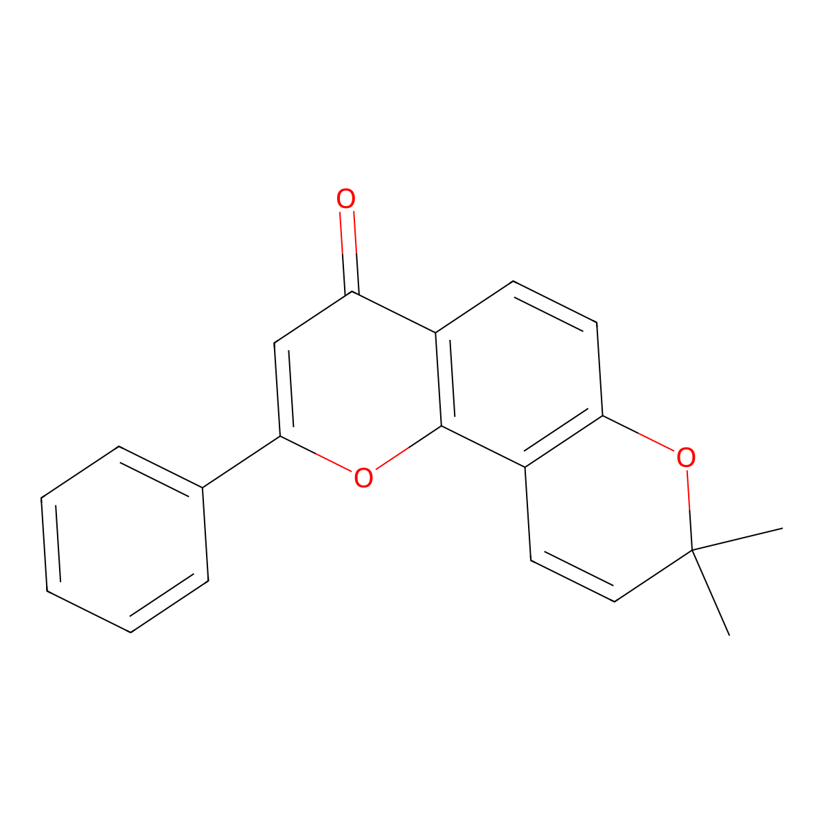 8,8-Dimethyl-2-phenyl-4H,8H-benzo(1,2-b:3,4-b')dipyran-4-one molecular structure, CAS 64125-32-2