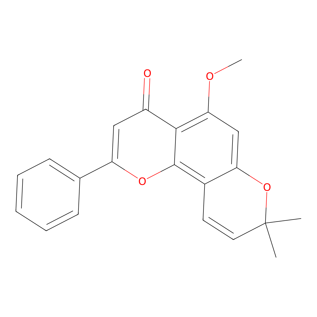 Isopongaflavone molecular structure, CAS 64125-33-3