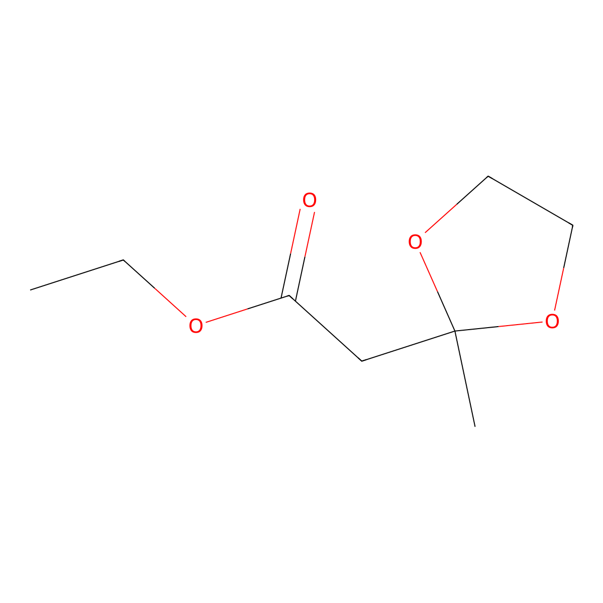 Ethyl acetoacetate ethyleneglycol ketal molecular structure, CAS 6413-10-1