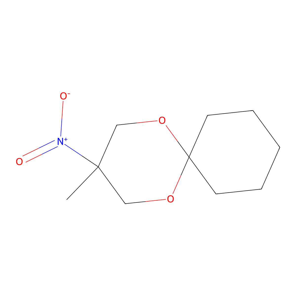 3-Methyl-3-nitro-1,5-dioxaspiro[5.5]undecane molecular structure, CAS 6413-23-6