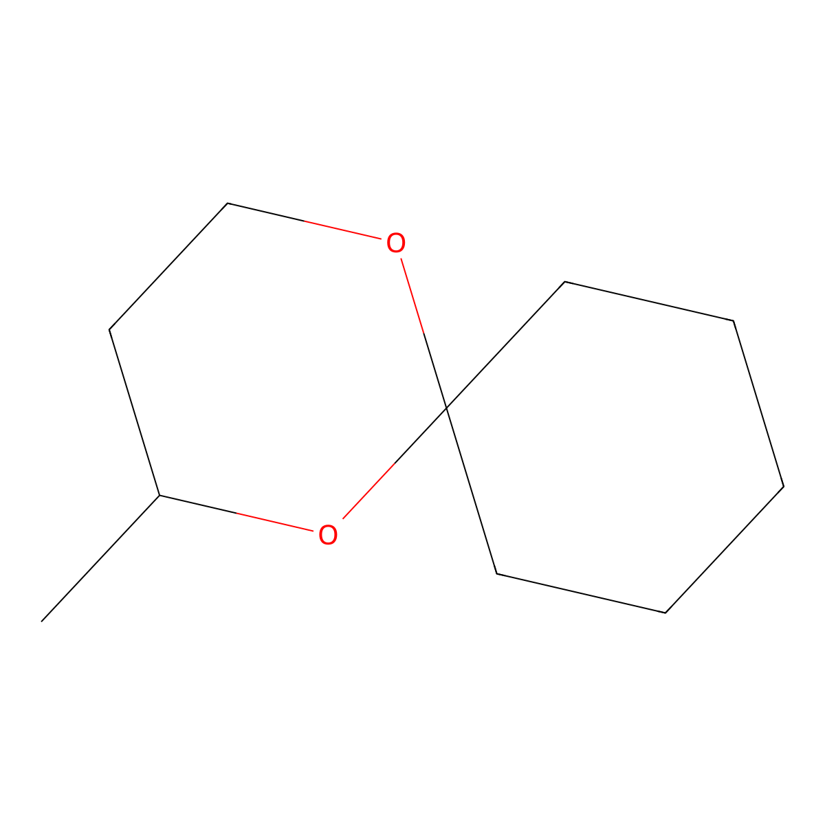 2-Methyl-1,5-dioxaspiro[5.5]undecane molecular structure, CAS 6413-26-9