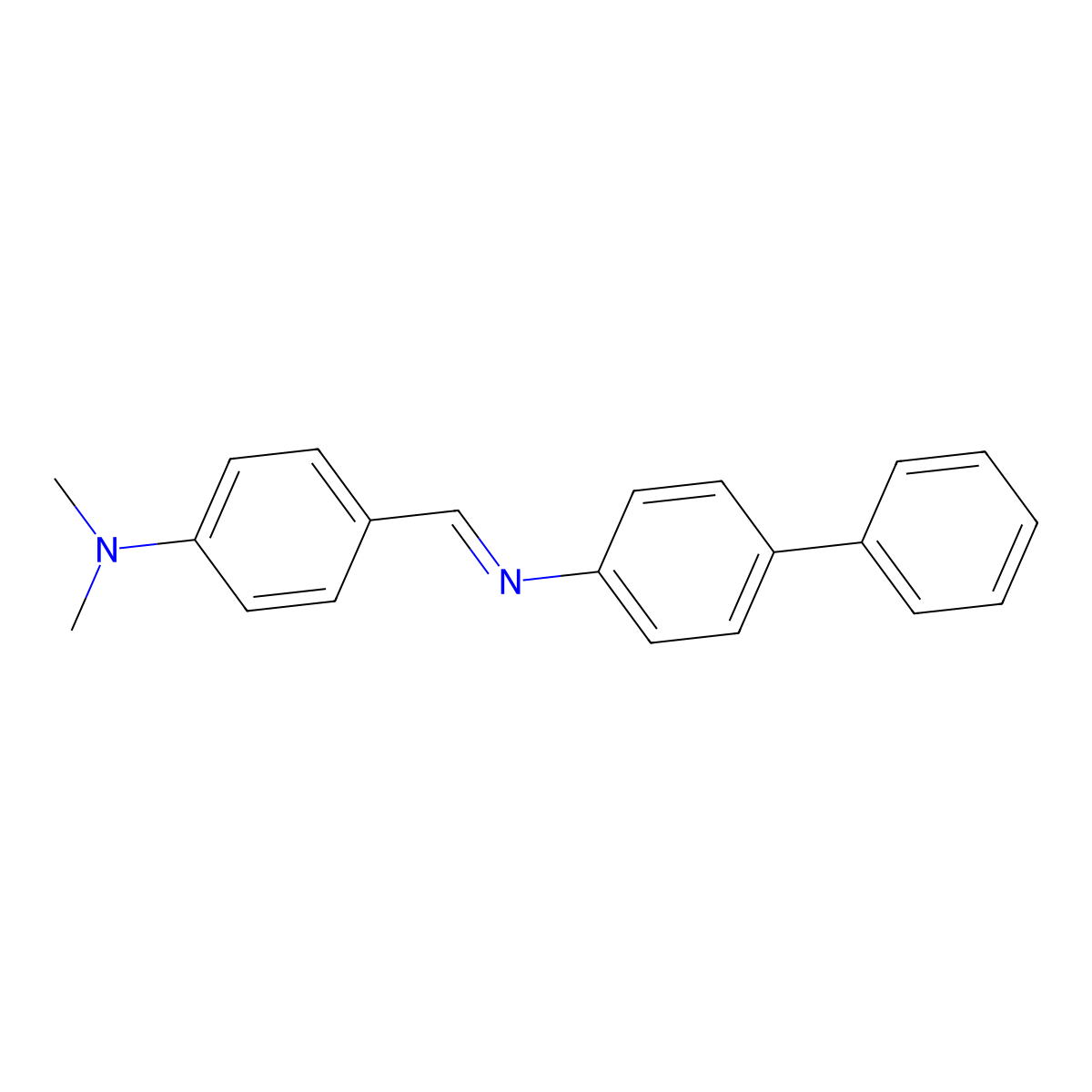N-{(E)-[4-(dimethylamino)phenyl]methylidene}biphenyl-4-amine molecular structure, CAS 6413-78-1