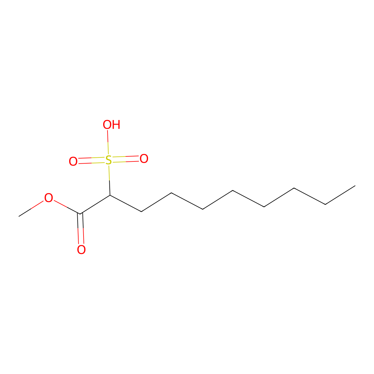 Decanoic acid, 2-sulfo-, 1-methyl ester molecular structure, CAS 64131-26-6