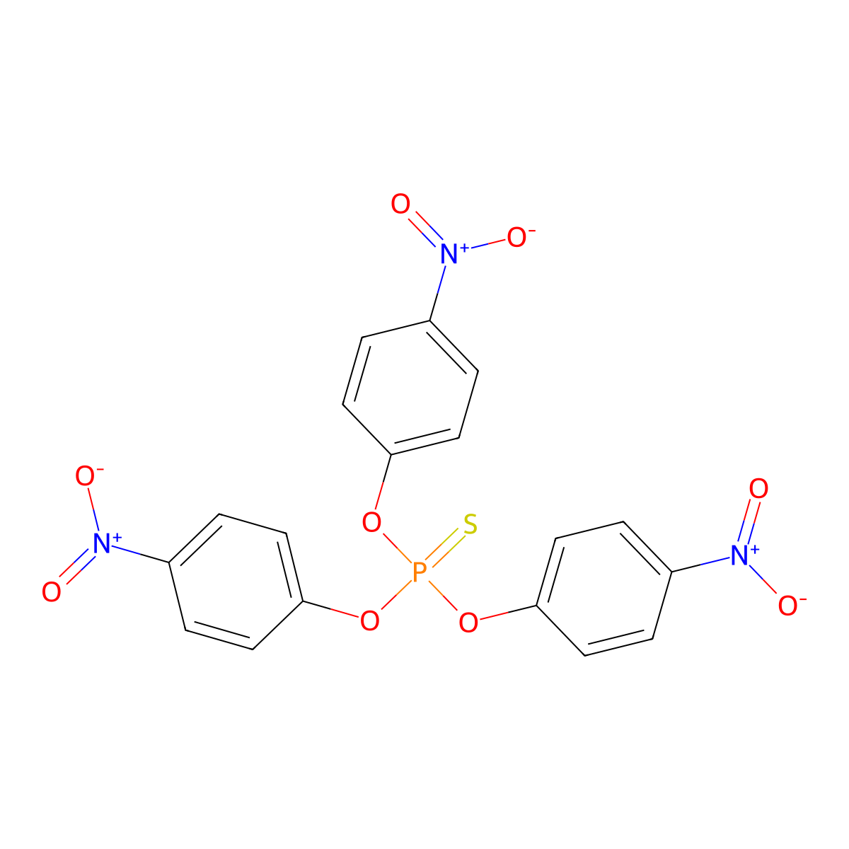 O,O,O-Tris(4-nitrophenyl) thiophosphate molecular structure, CAS 64131-85-7