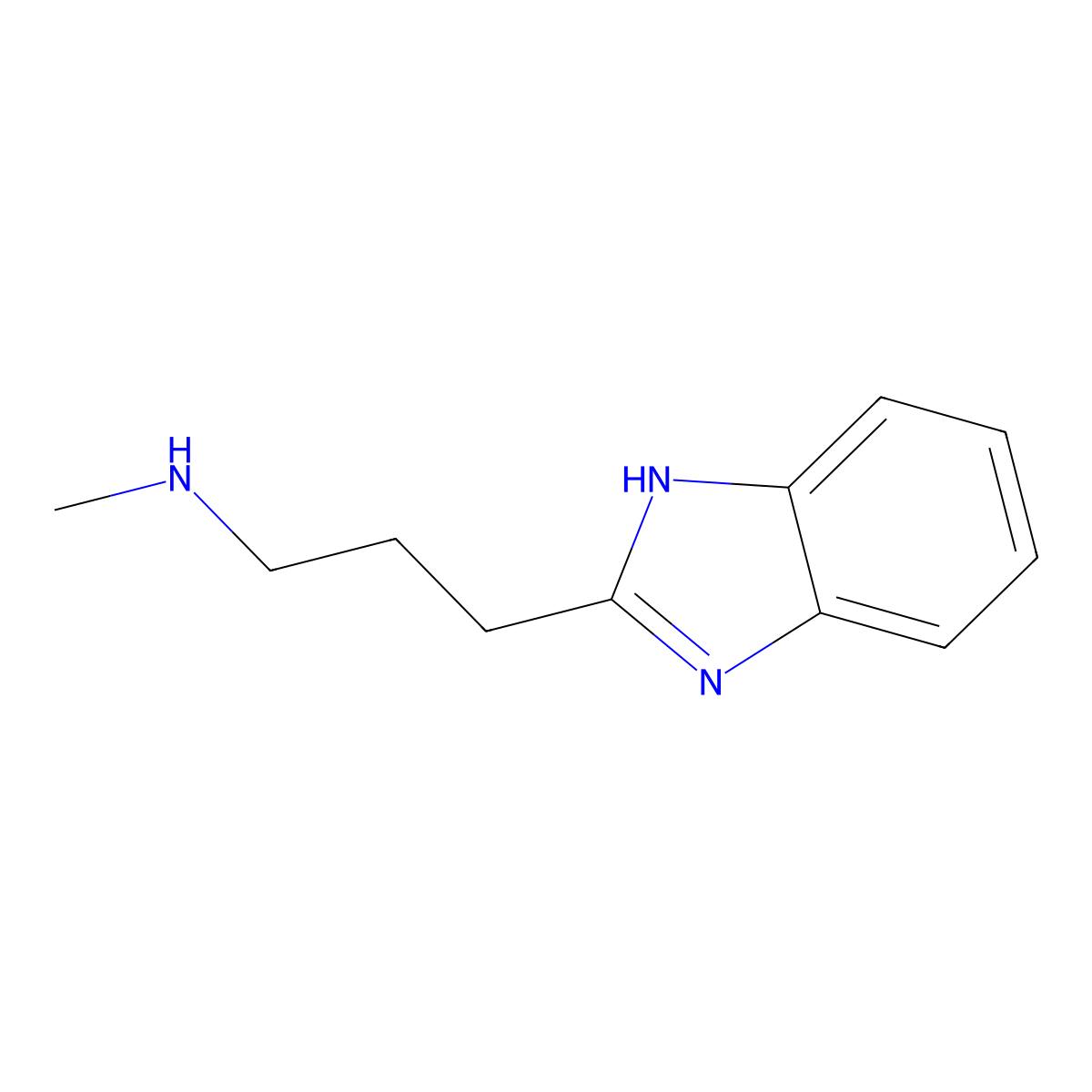 2-(3-(methylamino)propyl)-1H-benzimidazole molecular structure, CAS 64137-52-6