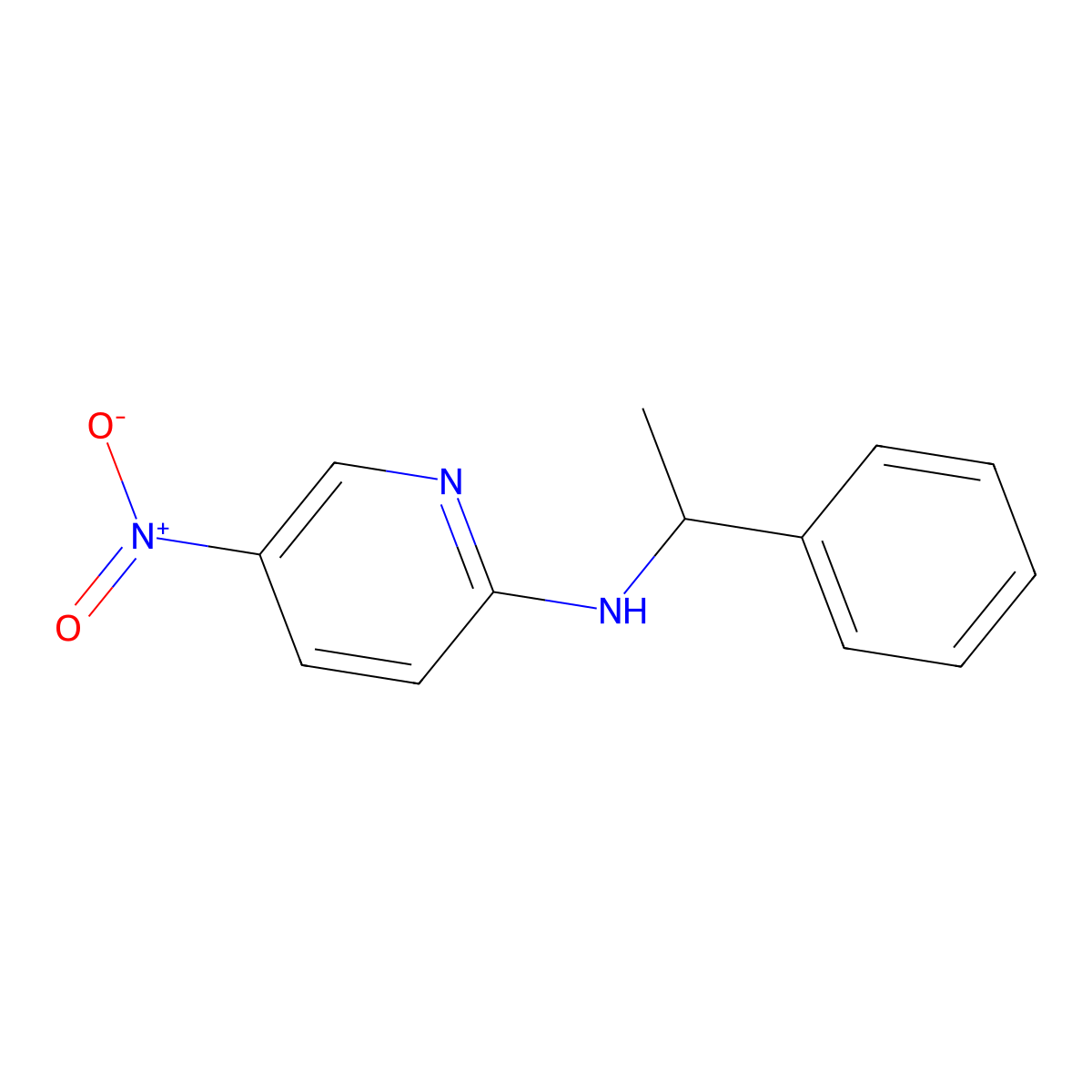 (R)-(+)-2-(alpha-Methylbenzylamino)-5-nitropyridine molecular structure, CAS 64138-65-4