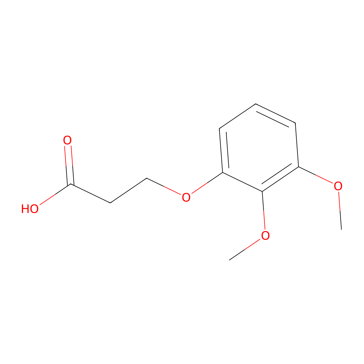 3-(2,3-Dimethoxyphenoxy)propanoic acid molecular structure, CAS 64139-40-8