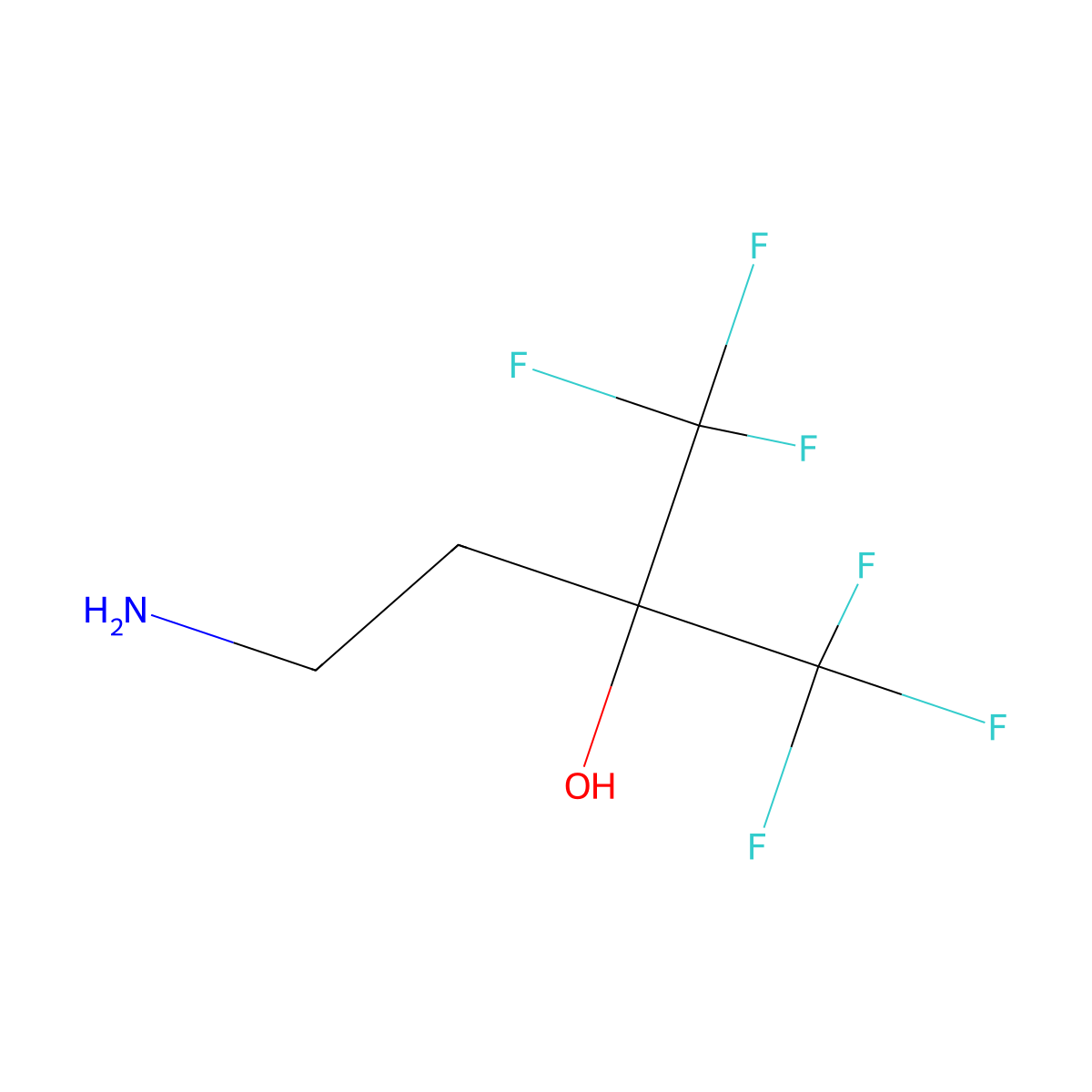 4-Amino-1,1,1-trifluoro-2-trifluoromethylbutan-2-ol molecular structure, CAS 64139-80-6