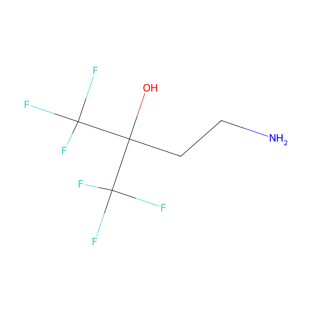 4-Amino-1,1,1-trifluoro-2-trifluoromethylbutan-2-ol molecular structure, CAS 64139-80-6
