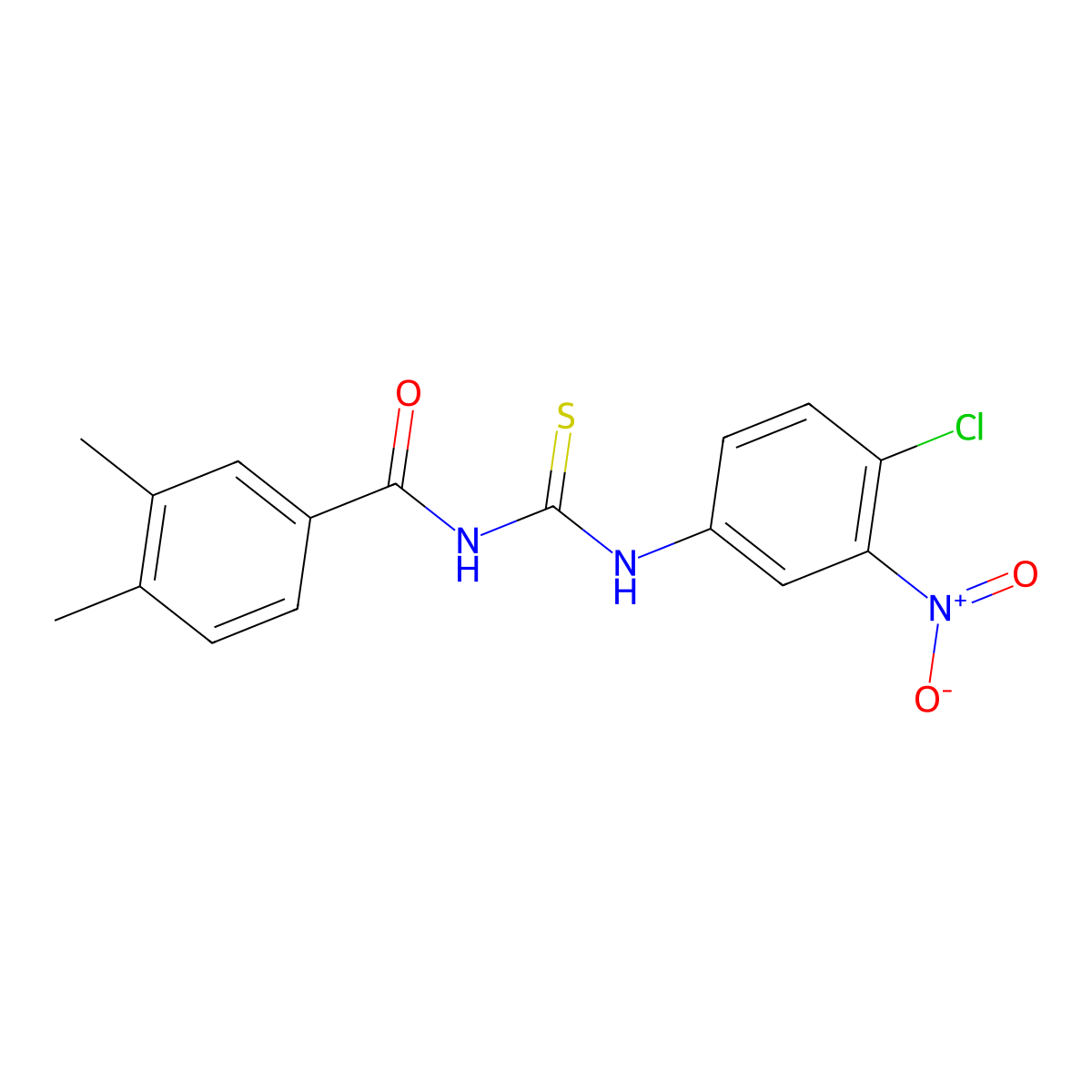 N-[(4-chloro-3-nitrophenyl)carbamothioyl]-3,4-dimethylbenzamide molecular structure, CAS 6414-89-7