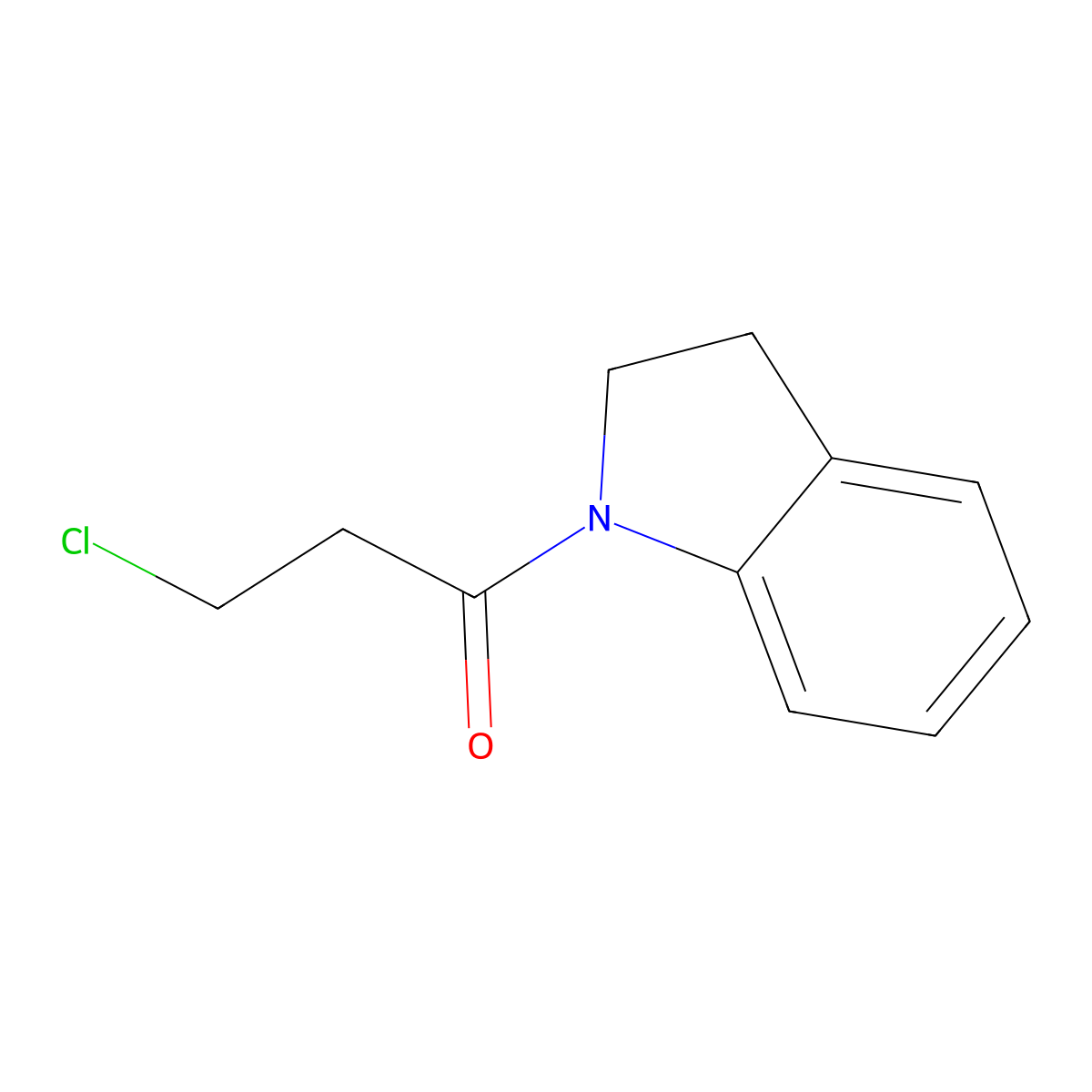 3-chloro-1-(2,3-dihydro-1H-indol-1-yl)propan-1-one molecular structure, CAS 64140-62-1