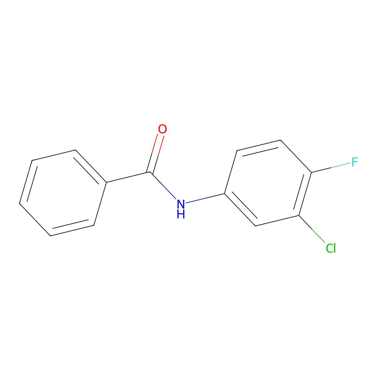 N-(3-Chloro-4-fluorophenyl)benzamide molecular structure, CAS 64141-28-2