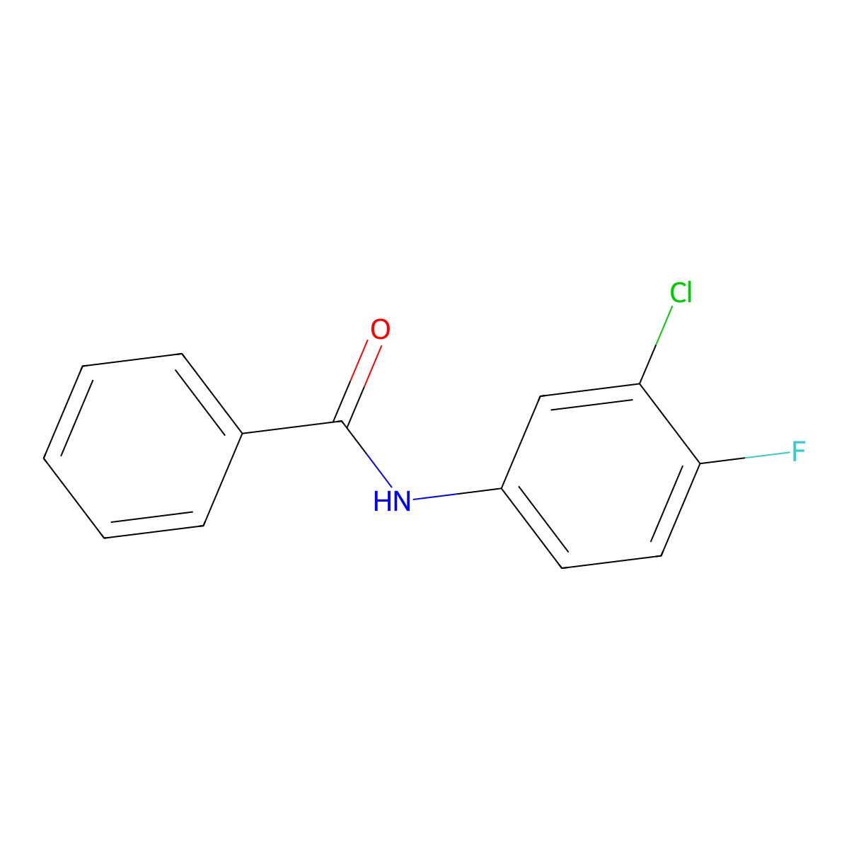 N-(3-Chloro-4-fluorophenyl)benzamide molecular structure, CAS 64141-28-2