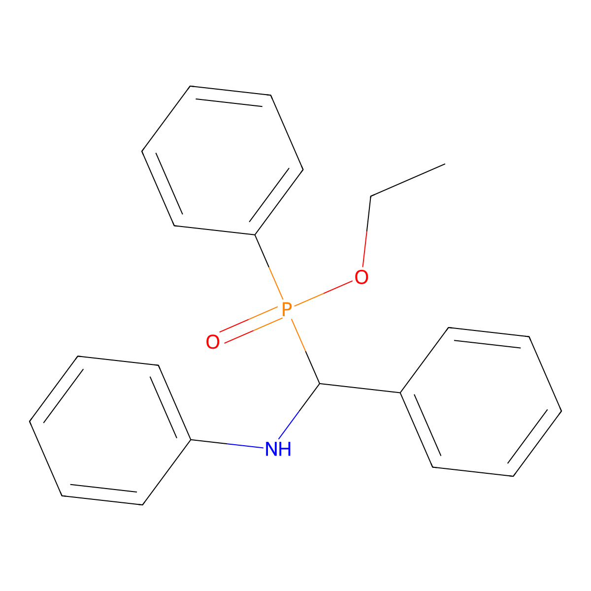 Ethyl phenyl[phenyl(phenylamino)methyl]phosphinate molecular structure, CAS 64142-66-1