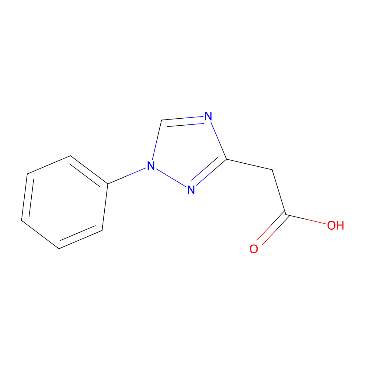 (1-Phenyl-1H-1,2,4-triazol-3-YL)acetic acid molecular structure, CAS 64142-86-5