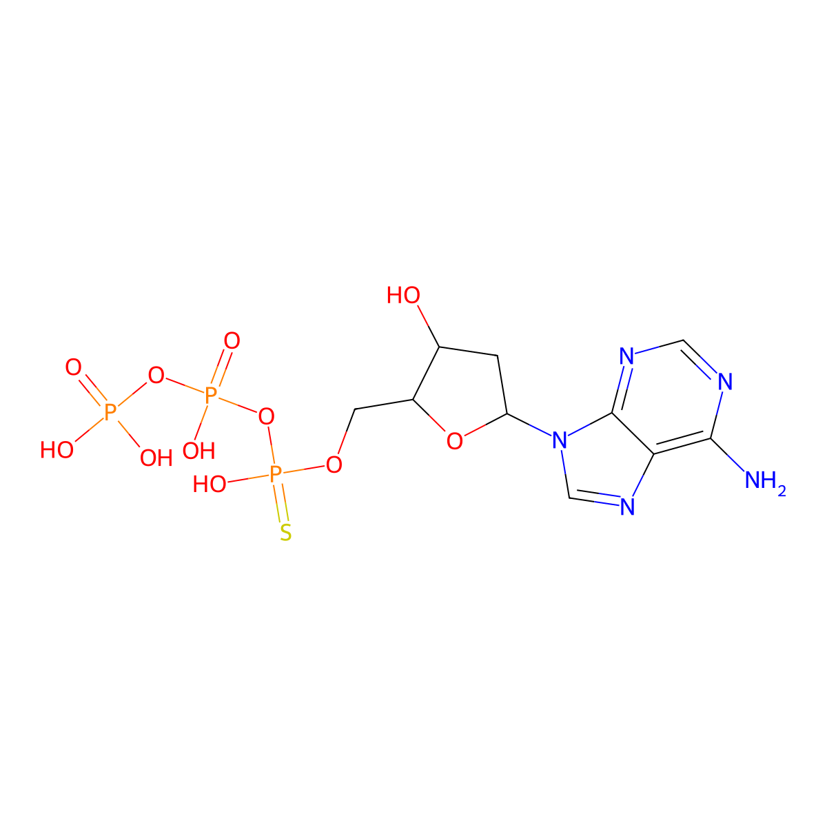 2'-Deoxyadenosine 5'-O-(1-thiotriphosphate) molecular structure, CAS 64145-28-4