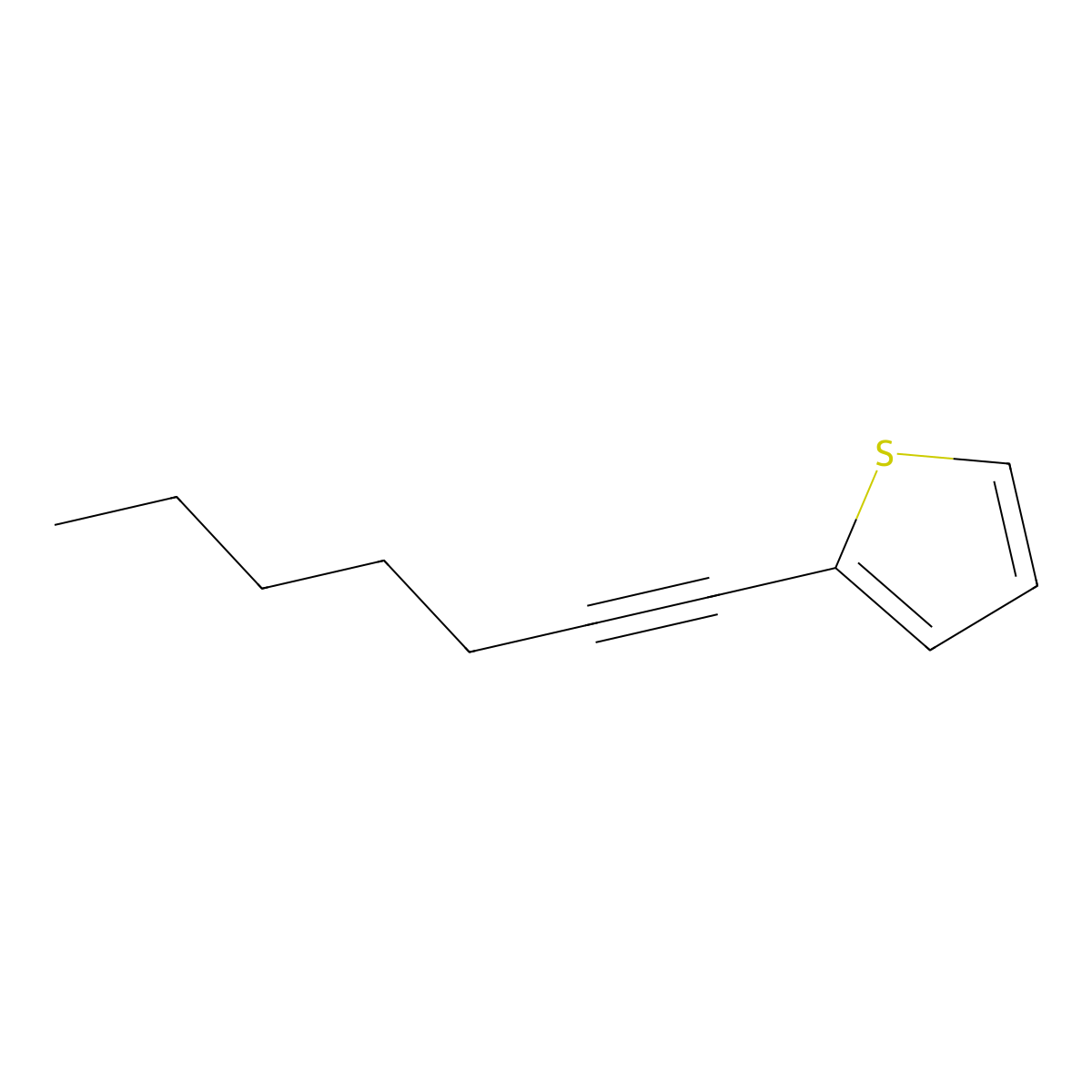 2-(Hept-1-YN-1-YL)thiophene molecular structure, CAS 64146-58-3