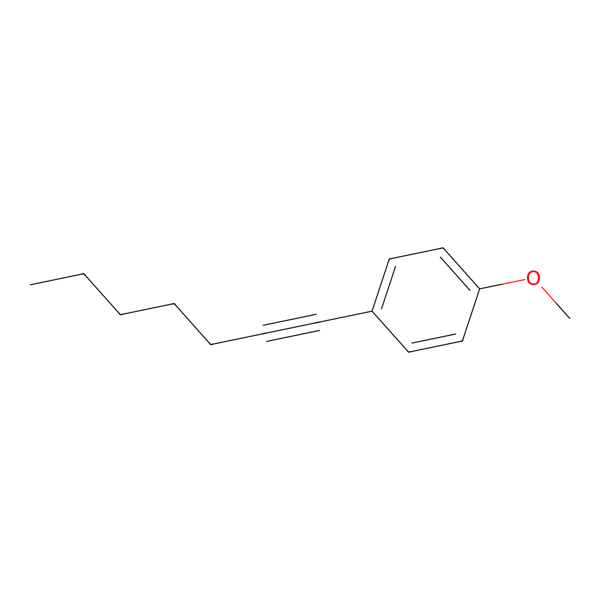 1-(Hept-1-yn-1-yl)-4-methoxybenzene molecular structure, CAS 64146-61-8