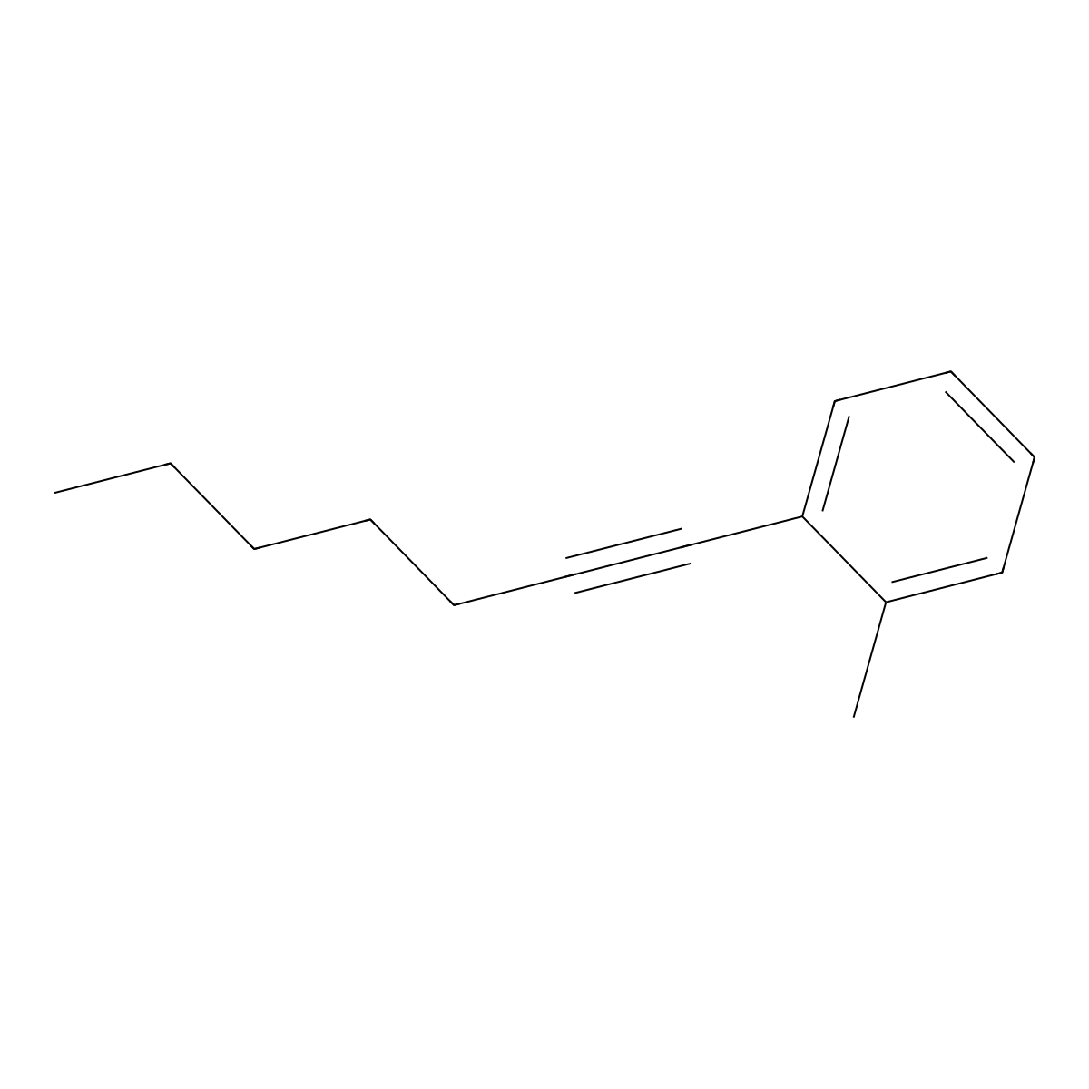 Benzene, 1-(1-heptynyl)-2-methyl- molecular structure, CAS 64146-63-0