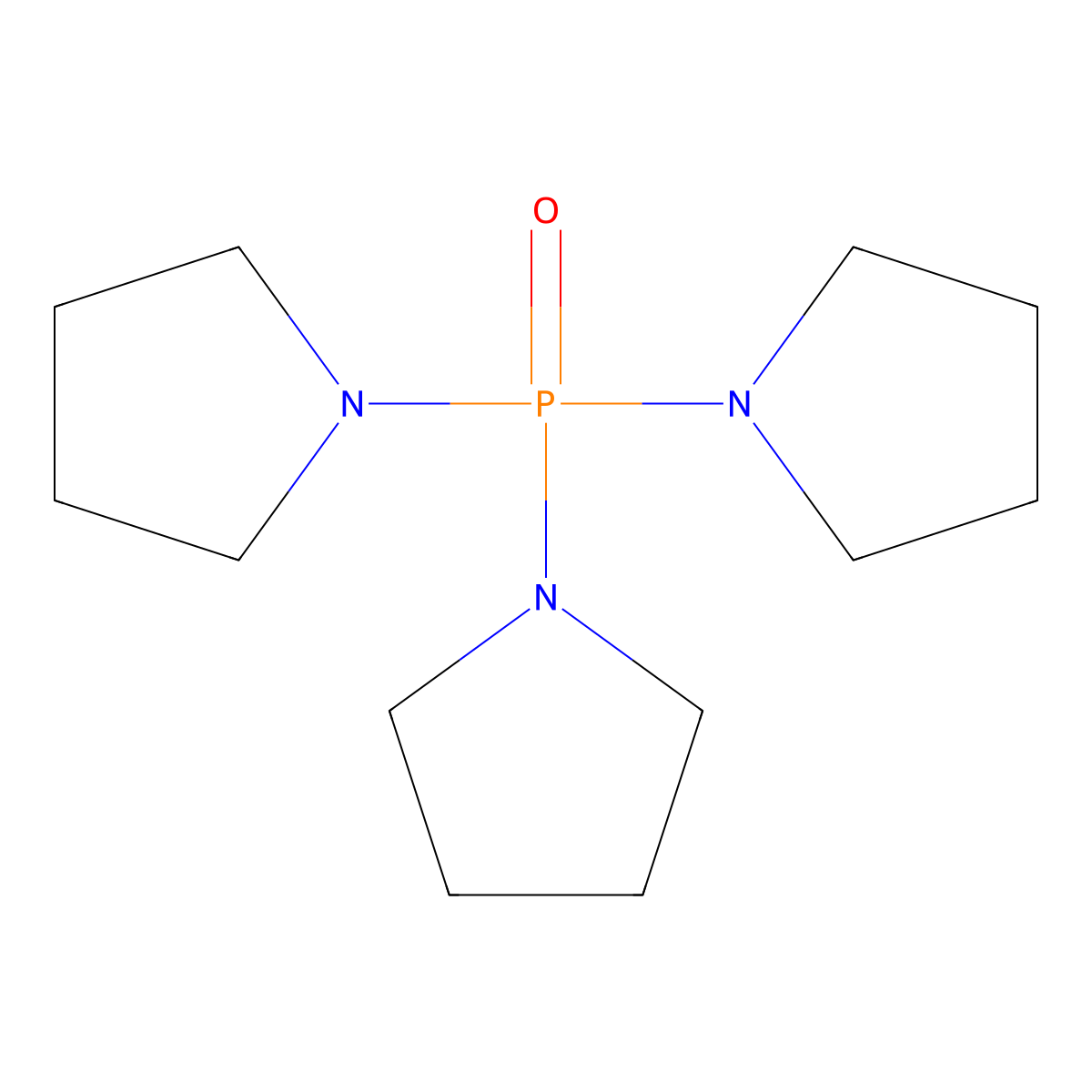 Tri(pyrrolidin-1-yl)phosphine oxide molecular structure, CAS 6415-07-2