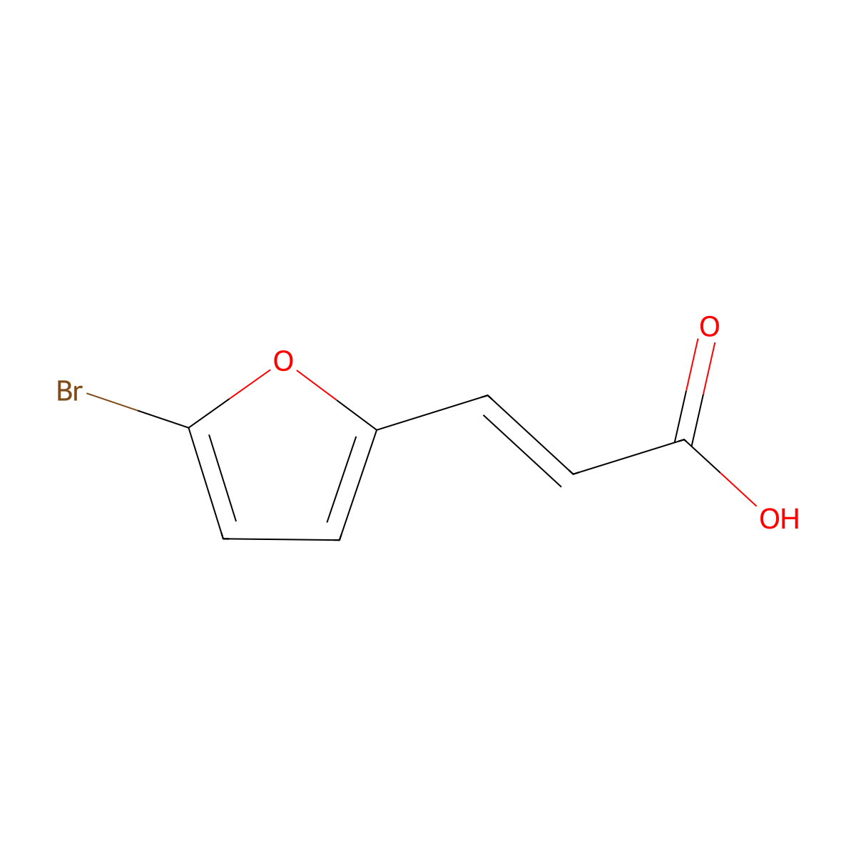 (2E)-3-(5-bromofuran-2-yl)prop-2-enoic acid molecular structure, CAS 64154-10-5