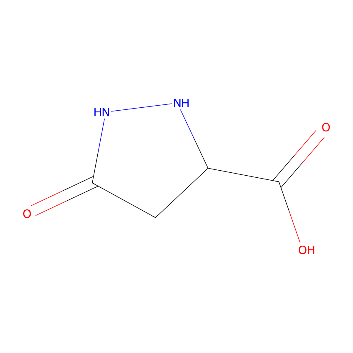 5-Oxopyrazolidine-3-carboxylic acid molecular structure, CAS 64154-84-3