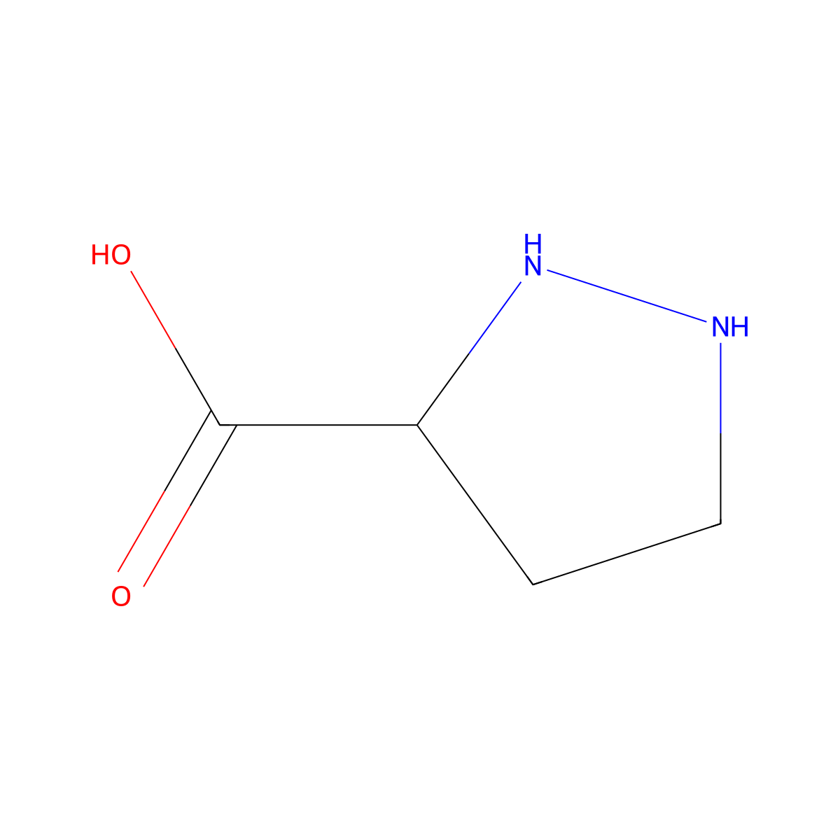 Pyrazolidine-3-carboxylic acid molecular structure, CAS 64154-88-7