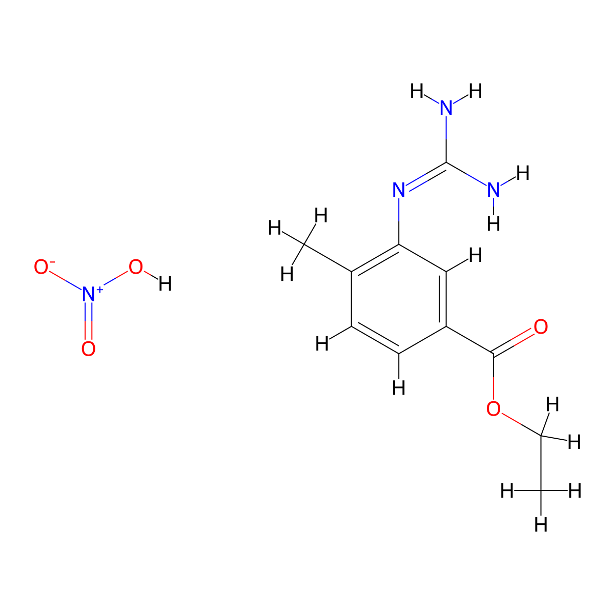 Ethyl 3-Carbamimidoylamino-4-methylbenzoate Nitrate molecular structure, CAS 641569-96-2