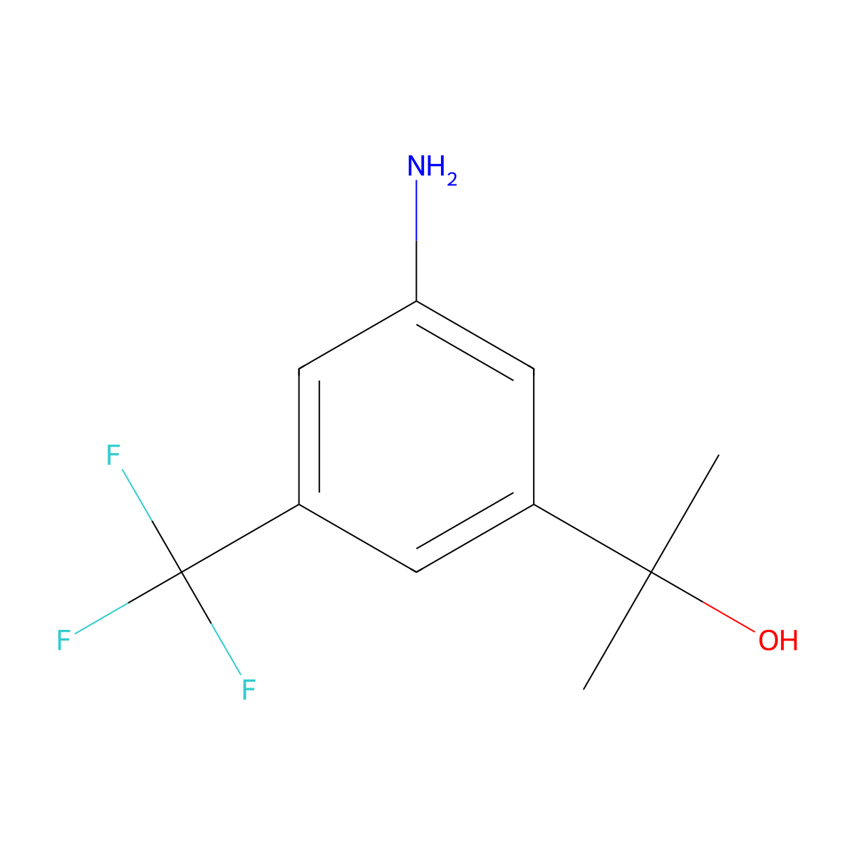 2-(3-Amino-5-(trifluoromethyl)phenyl)propan-2-ol molecular structure, CAS 641570-65-2
