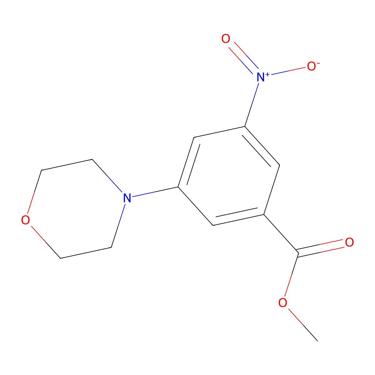 Methyl 3-morpholino-5-nitrobenzoate molecular structure, CAS 641570-95-8