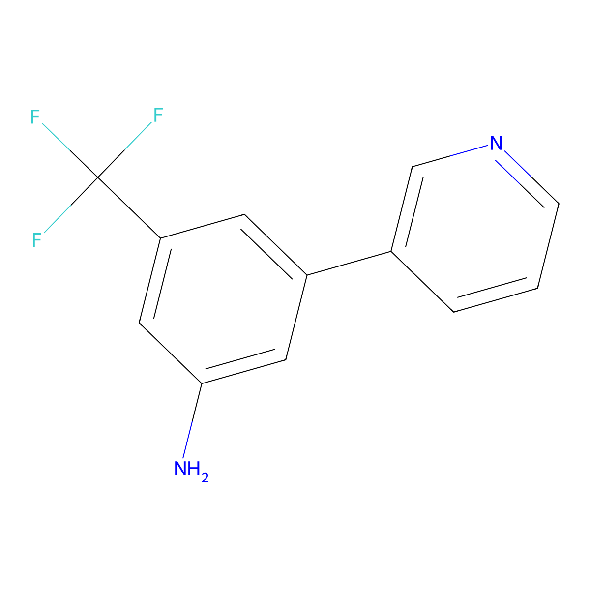 3-(Pyridin-3-yl)-5-(trifluoromethyl)benzenamine molecular structure, CAS 641571-00-8
