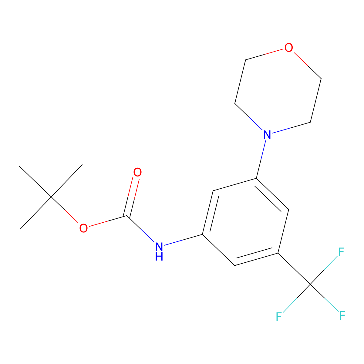 (3-Morpholin-4-yl-5-trifluoromethyl-phenyl)-carbamic acid tert-butyl ester molecular structure, CAS 641571-04-2