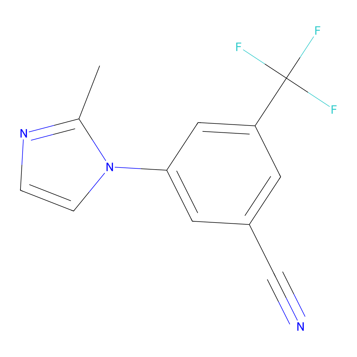 3-(2-Methyl-1H-imidazol-1-yl)-5-(trifluoromethyl)-benzonitrile molecular structure, CAS 641571-07-5
