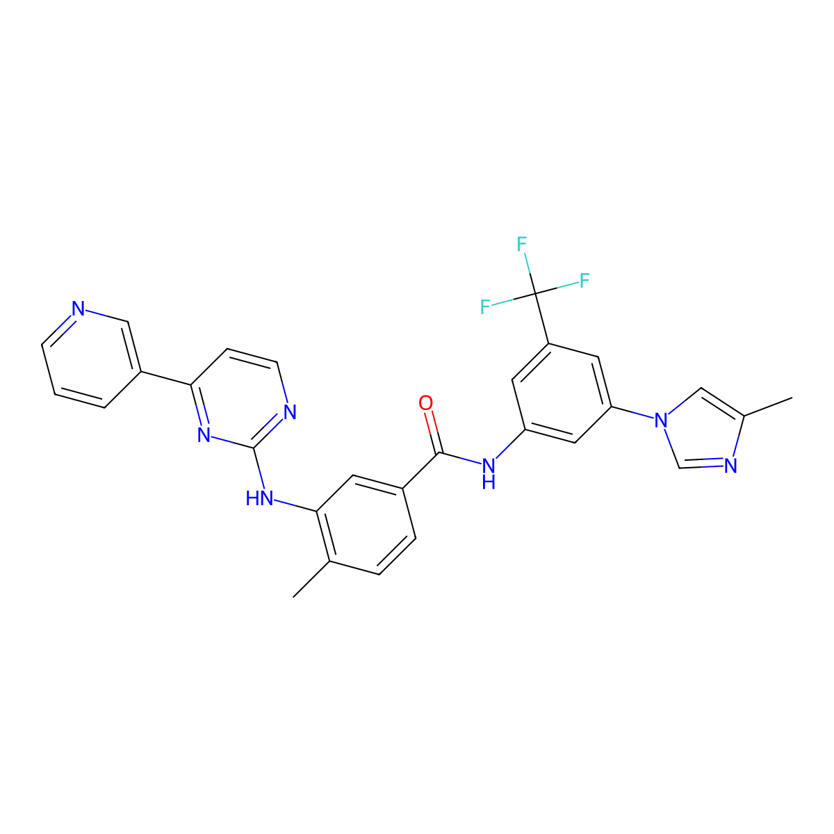 Nilotinib molecular structure, CAS 641571-10-0