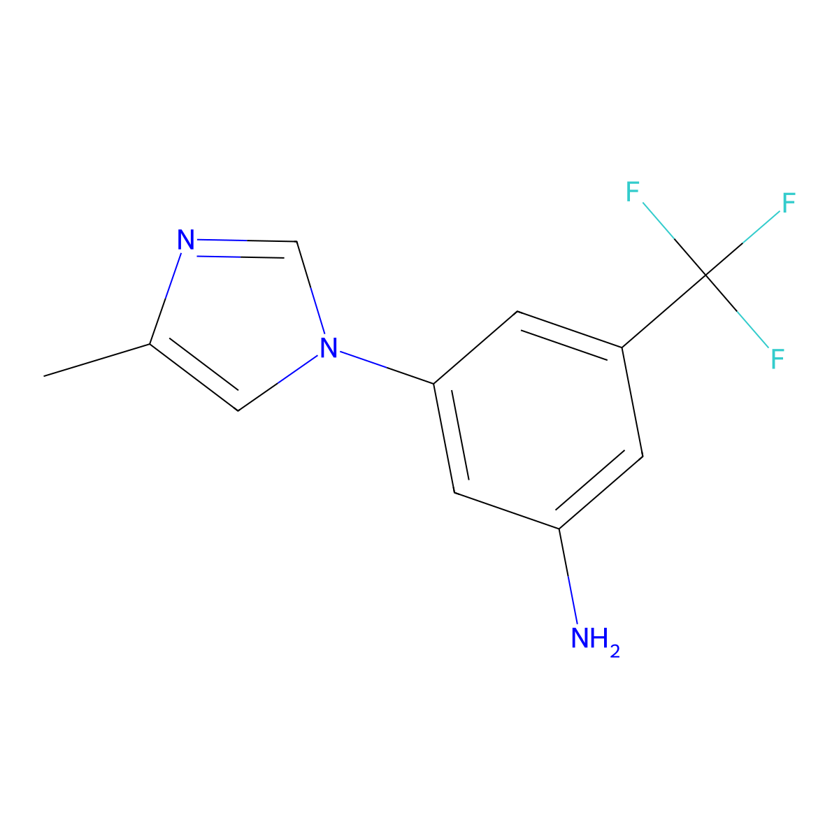 3-(4-Methyl-1H-imidazol-1-yl)-5-(trifluoromethyl)aniline molecular structure, CAS 641571-11-1