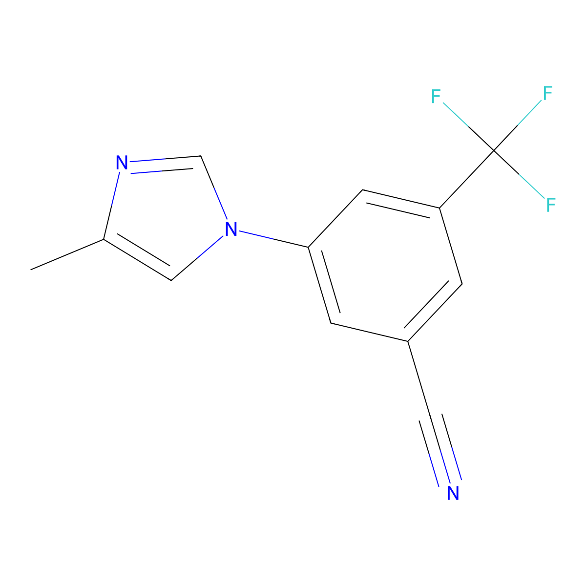 3-(4-Methyl-1H-imidazol-1-YL)-5-(trifluoromethyl)benzonitrile molecular structure, CAS 641571-12-2