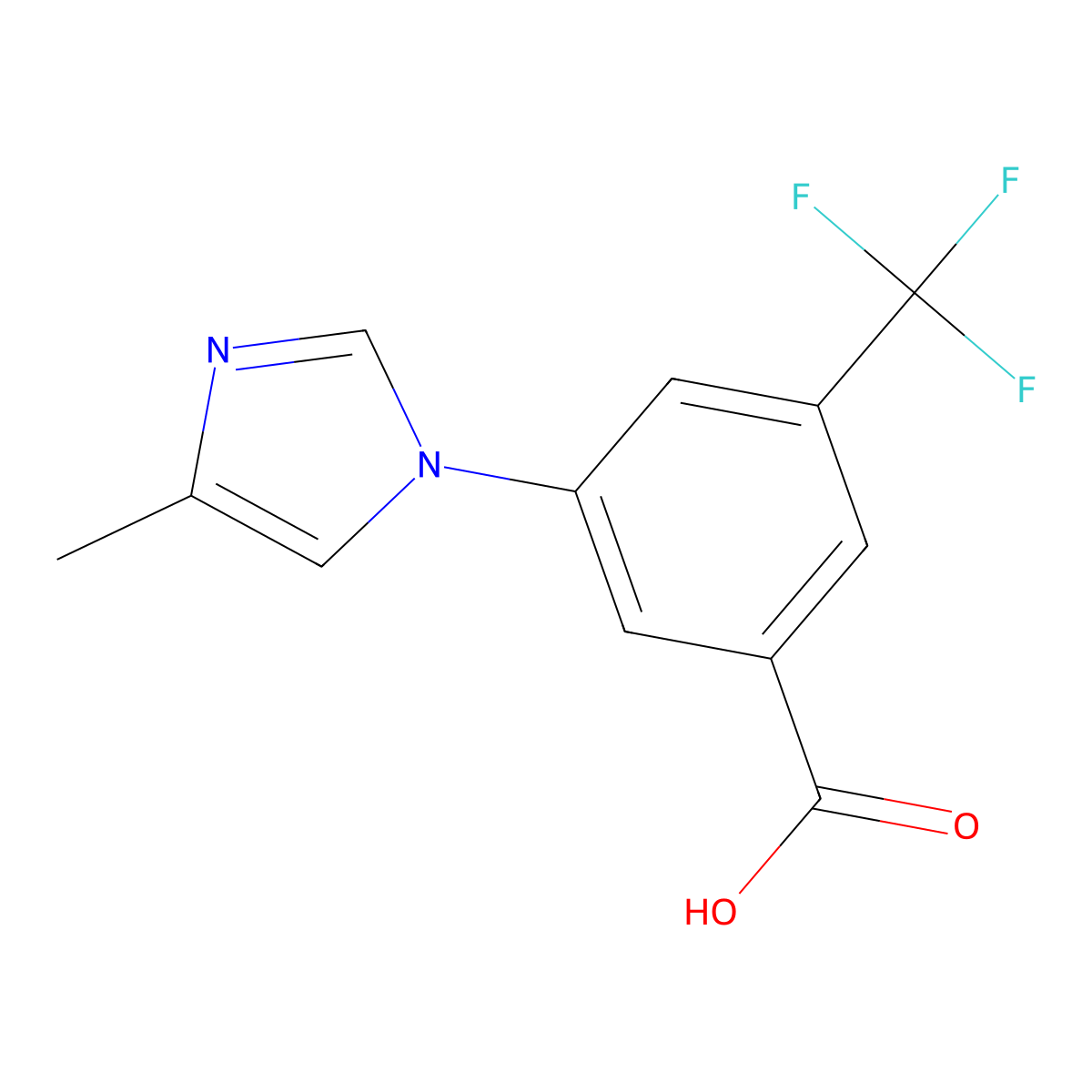 3-(4-Methyl-1H-imidazol-1-yl)-5-(trifluoromethyl)benzoic acid molecular structure, CAS 641571-13-3