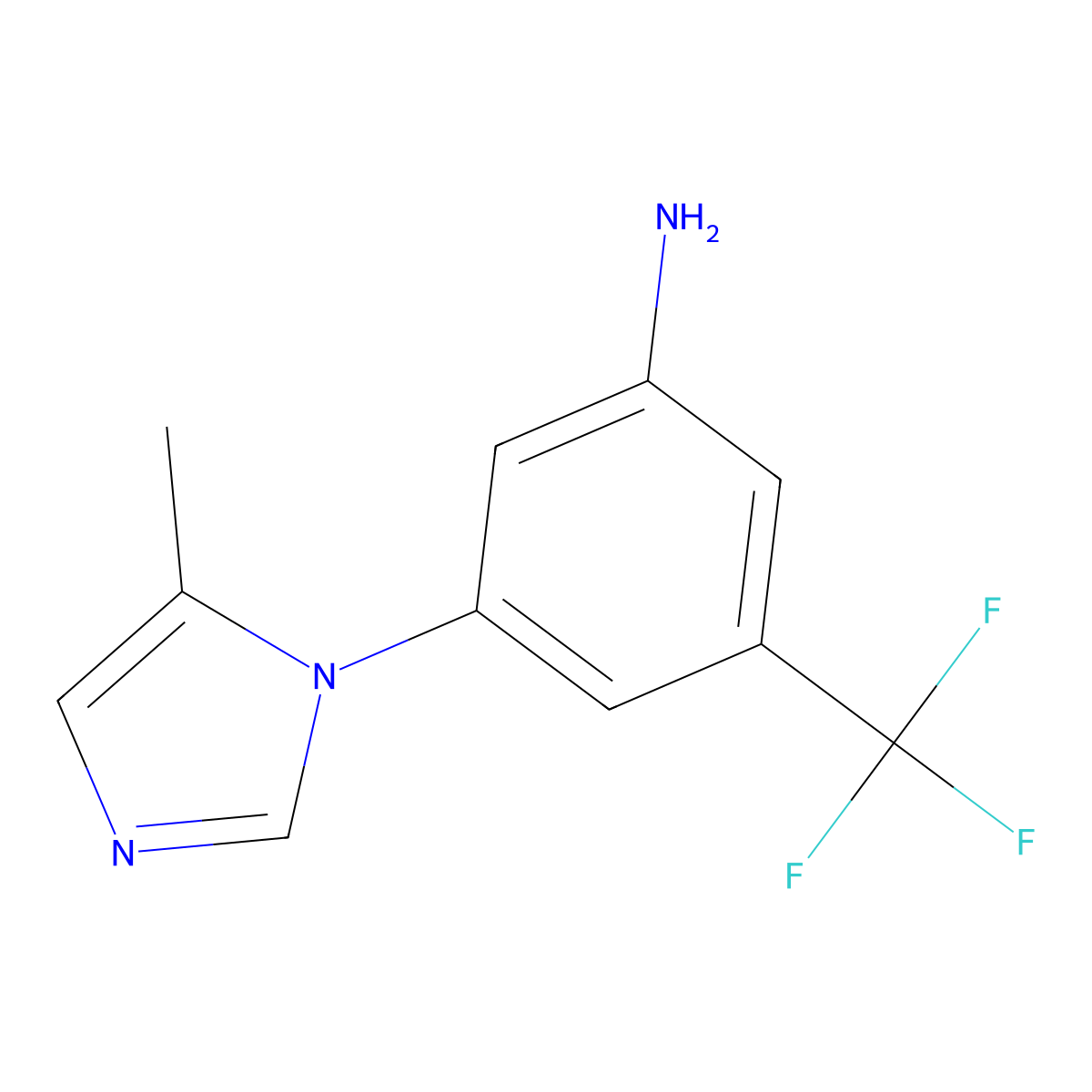 3-(5-Methyl-1H-imidazol-1-yl)-5-(trifluoromethyl)benzenamine molecular structure, CAS 641571-16-6