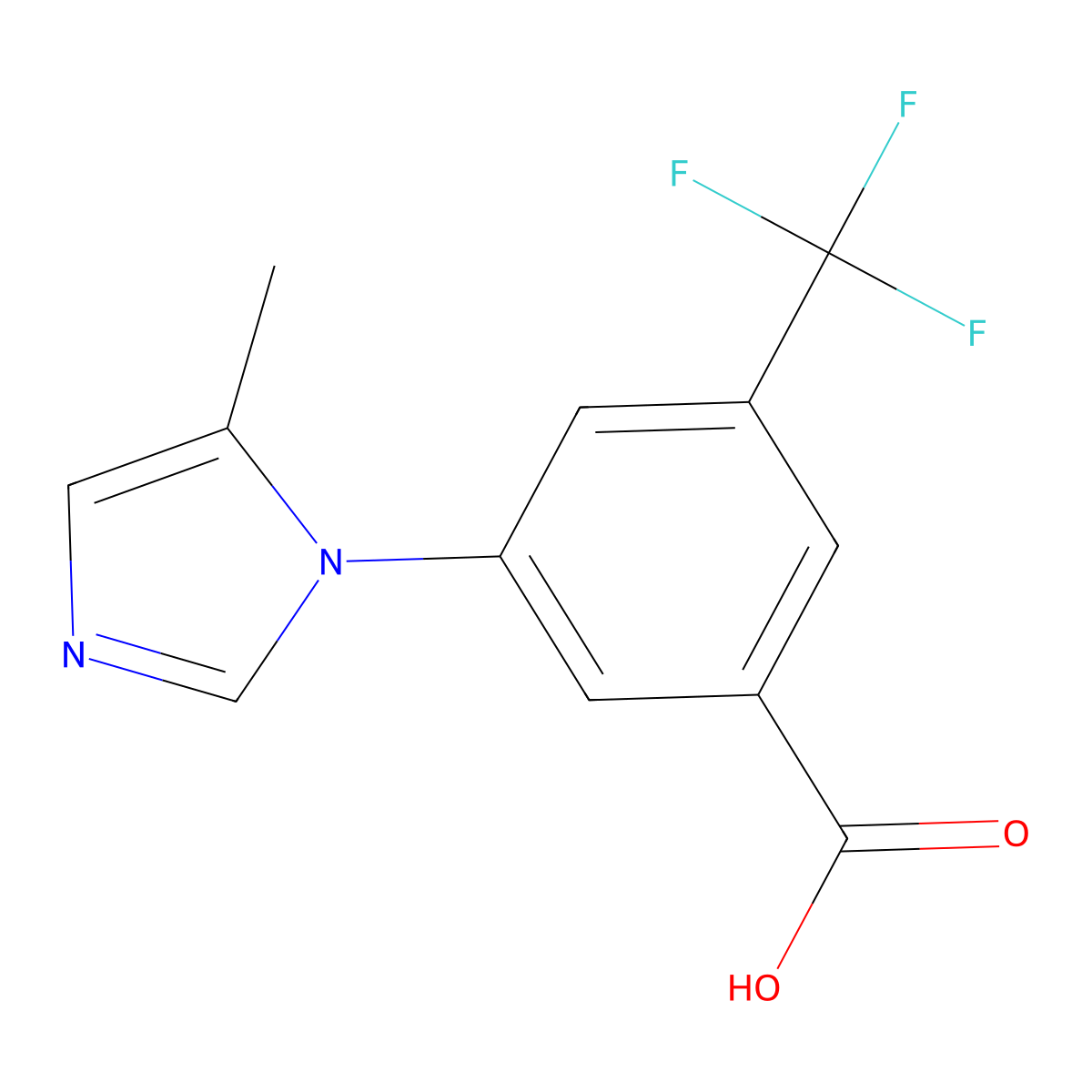 3-(5-Methyl-1H-imidazol-1-yl)-5-(trifluoromethyl)benzoic acid molecular structure, CAS 641571-18-8