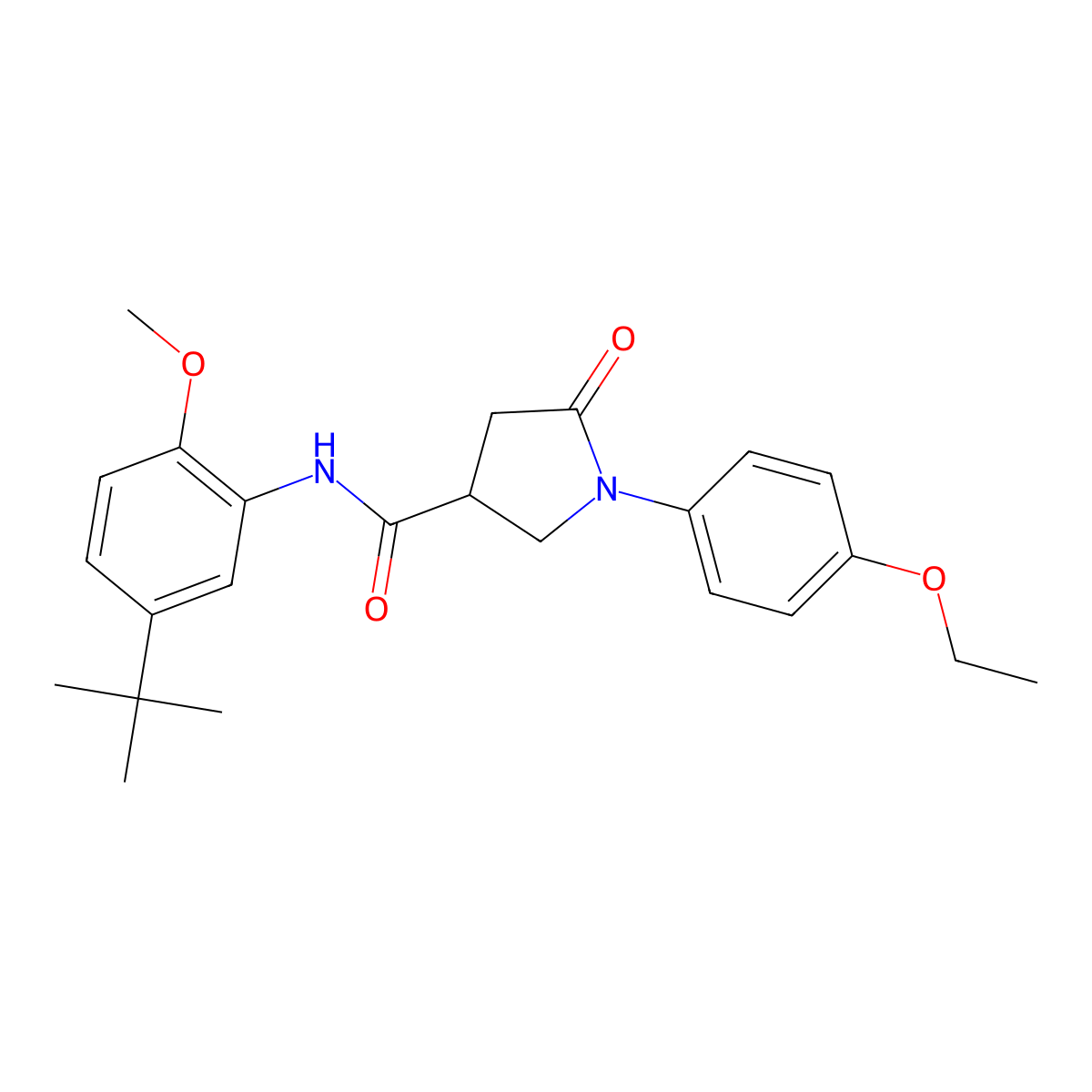 N-(5-tert-butyl-2-methoxyphenyl)-1-(4-ethoxyphenyl)-5-oxopyrrolidine-3-carboxamide molecular structure, CAS 641578-16-7
