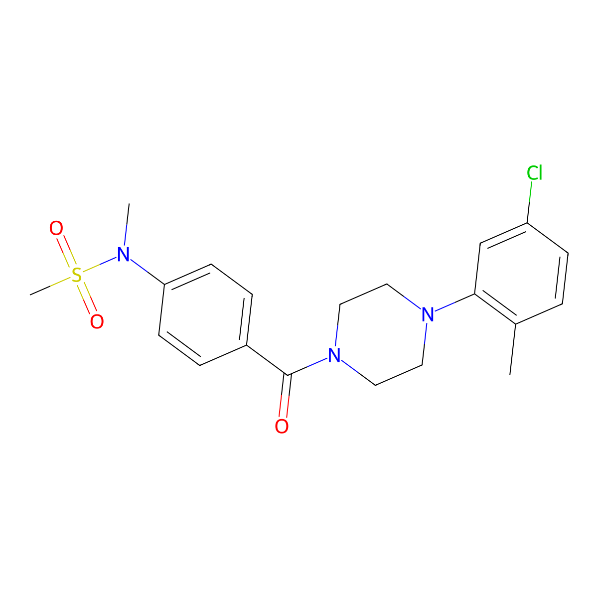N-[4-[4-(5-chloro-2-methylphenyl)piperazine-1-carbonyl]phenyl]-N-methylmethanesulfonamide molecular structure, CAS 641596-54-5