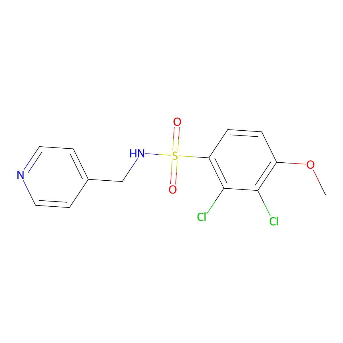 2,3-dichloro-4-methoxy-N-(pyridin-4-ylmethyl)benzenesulfonamide molecular structure, CAS 641598-29-0