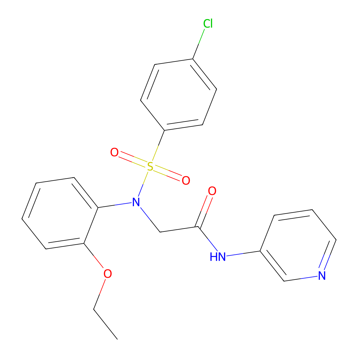 2-(N-(4-chlorophenyl)sulfonyl-2-ethoxyanilino)-N-pyridin-3-ylacetamide molecular structure, CAS 641598-35-8