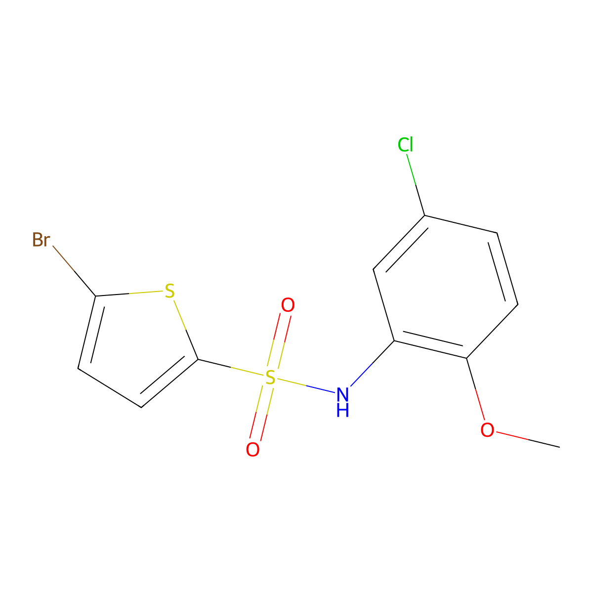 5-bromo-N-(5-chloro-2-methoxyphenyl)thiophene-2-sulfonamide molecular structure, CAS 641598-43-8