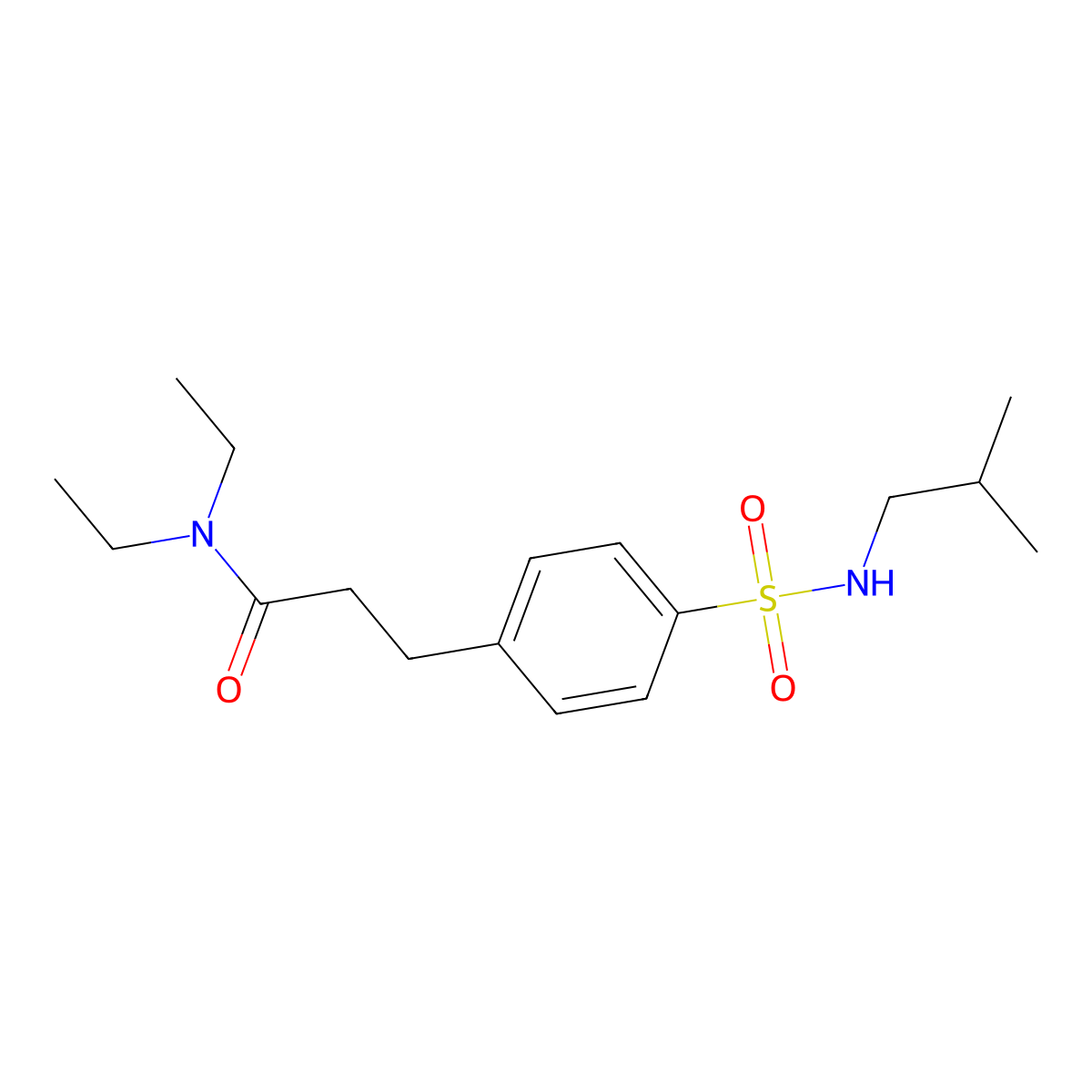 N,N-diethyl-3-{4-[(isobutylamino)sulfonyl]phenyl}propanamide molecular structure, CAS 641598-53-0