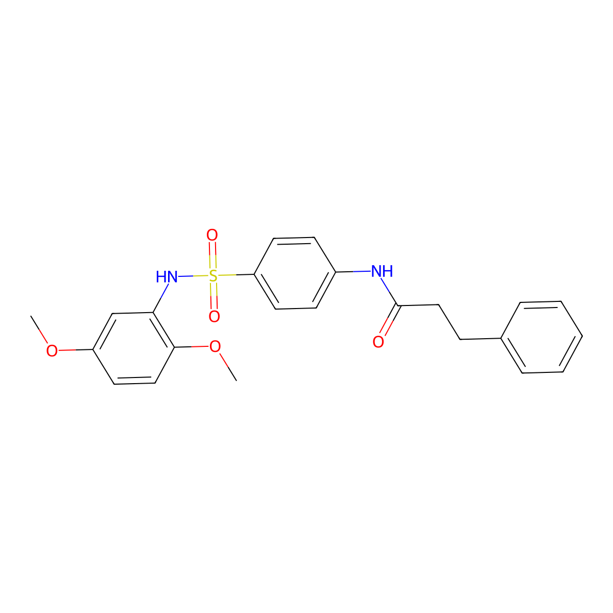N-[4-[(2,5-dimethoxyphenyl)sulfamoyl]phenyl]-3-phenylpropanamide molecular structure, CAS 641598-61-0