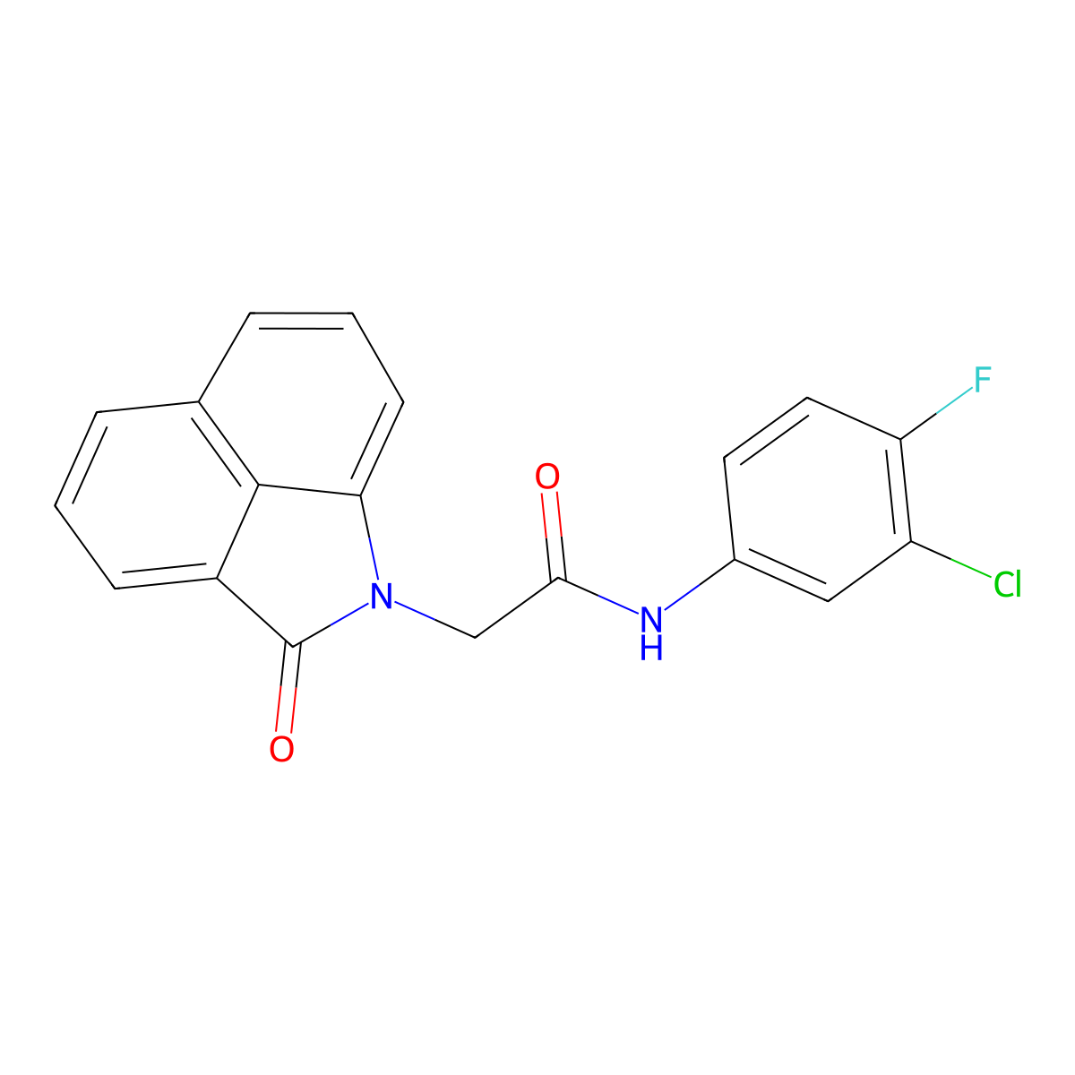N-(3-chloro-4-fluorophenyl)-2-(2-oxobenzo[cd]indol-1(2H)-yl)acetamide molecular structure, CAS 641598-79-0