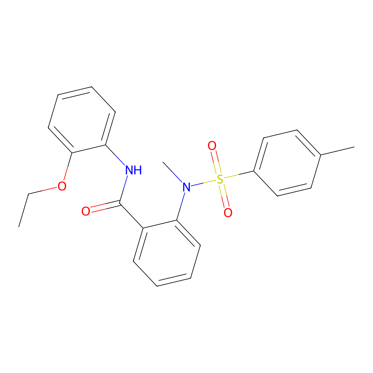 N-(2-ethoxyphenyl)-2-{methyl[(4-methylphenyl)sulfonyl]amino}benzamide molecular structure, CAS 641599-03-3